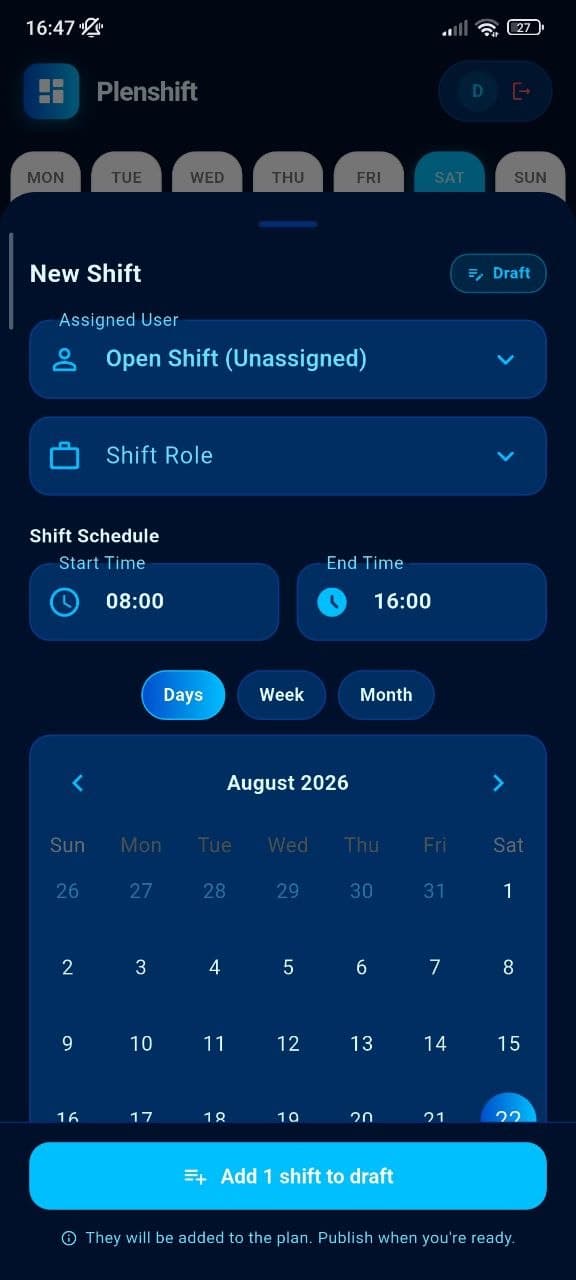 Manage your shifts from any device